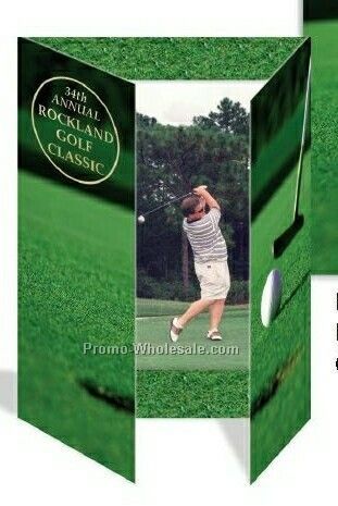 4"x6" Vertical Golf Gatefold Event Folder (Blank)