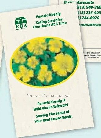 4"x6-1/2" Marigold "lemon Drop" Postcard Size Seed Packet (2 Color)