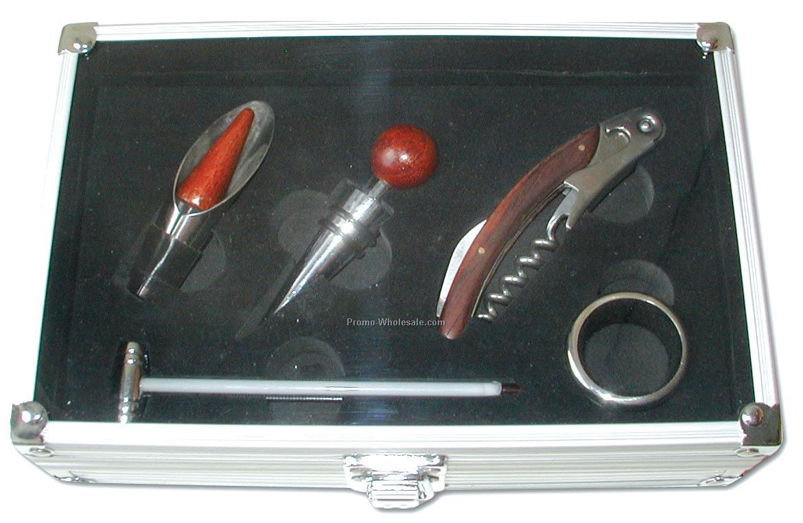 5 Pc. Wine Set In Metal Box