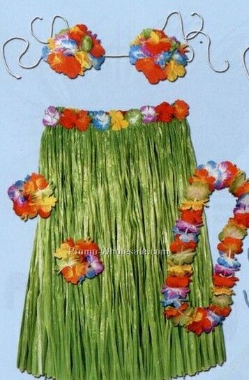 5 Piece Complete Adult Hula Outfit (32"x36")