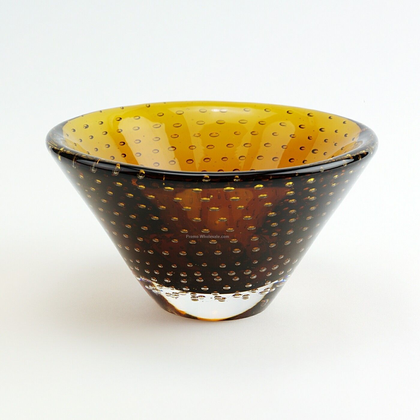 6-1/2" Bowl W/ Amber Yellow Dots