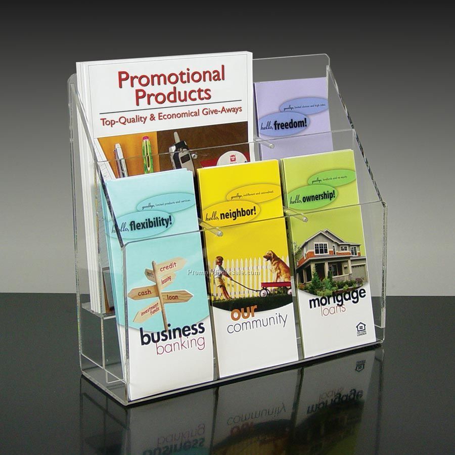 6-pocket Brochure Holder With Adjustable Pockets