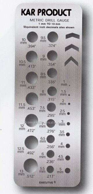 6"x2-3/8" Metric Metal Drill Gauge