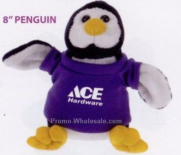 8" Laying Penguin Beanie Animal