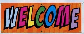 8'x3' Stock Abstract Banners - Welcome
