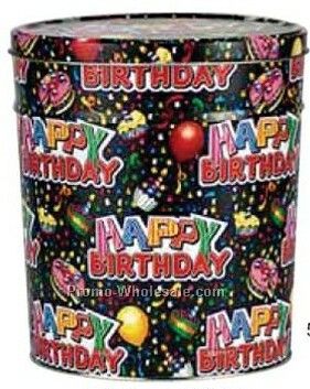 9-7/8"x11-1/4" Decorative Round Tin - Birthday Wishes By Barbara B. Barnett