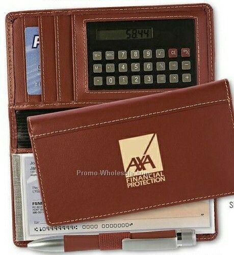Accent Leather Checkbook Cover (With Calculator)