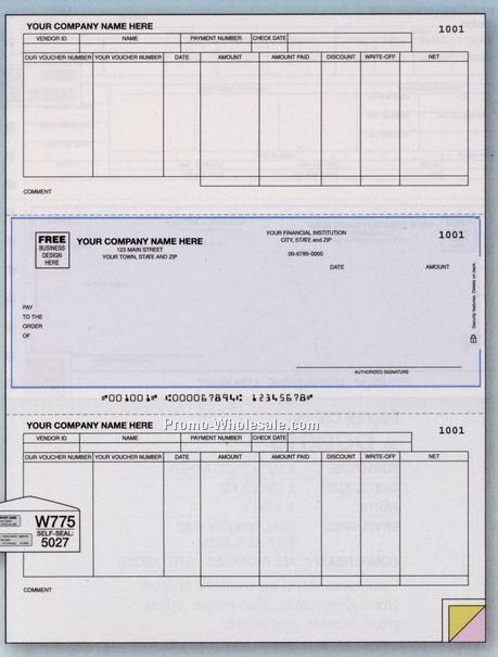 Accounts Payable Check W/Stub (2 Part)