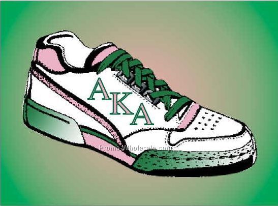 Alpha Kappa Alpha Sorority Shoe Badge W/ Metal Pin (2-1/2"x3-1/2")