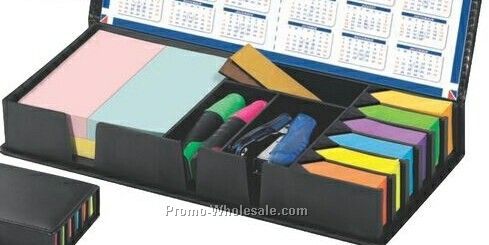Assistant Multi Purpose Leatherette Box W/ Sticky Note Pads