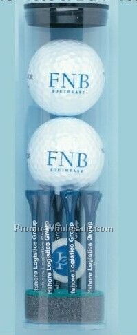 Best Buy Golf Ball Tube W/ 2 Balls, 8 2-3/4" Tees And 1 Marker