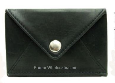 Black Envelope Card Pouch W/Side Gusset