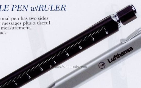 Black Triangle Pen With Ruler