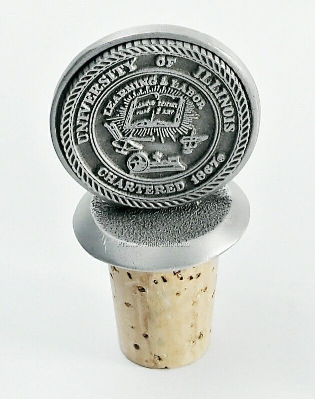 Bottle Stopper W/ Cast Emblem Insert