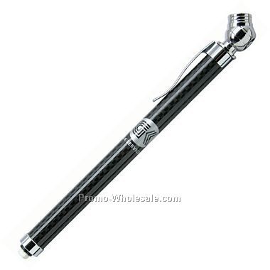 Brass Tire Gauge W/ Shiny Chrome Findings - Black Carbon Fiber - Screened