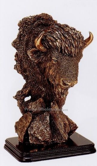 Buffalo Bust Figurine-copper Finish