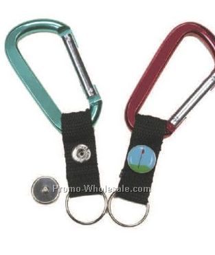 Carabiner With 5/8" Snap On Ballmarker