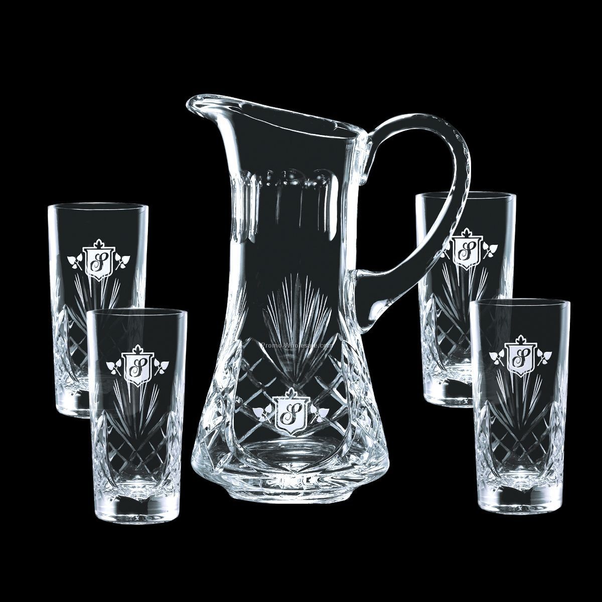 Cavanaugh Pitcher & 4 Hiball Glasses