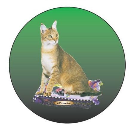 Chausie Cat Badge W/ Metal Pin (2-1/2")