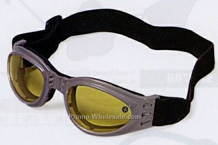 Children's Gray Goggles W/ Shock Absorbent Guard & Yellow Lenses