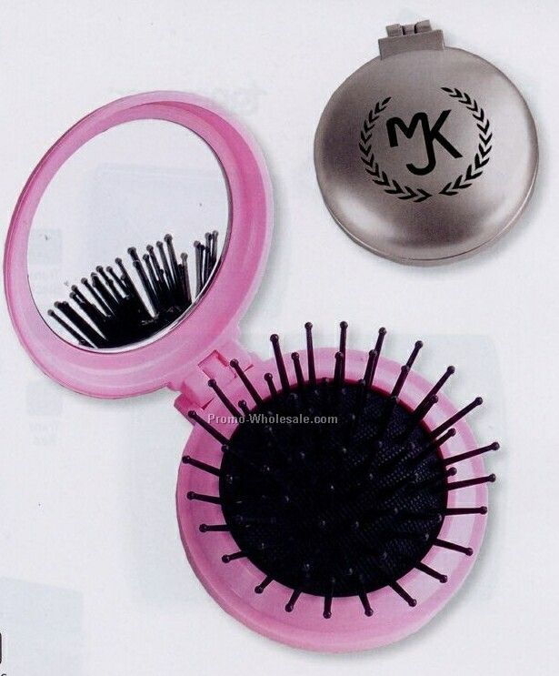 Compact Hairbrush / Mirror (Standard Shipping)