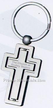 Cross Spinner Keychain W/ Spinning Centerpiece - Factory Direct (8-10 Wks)