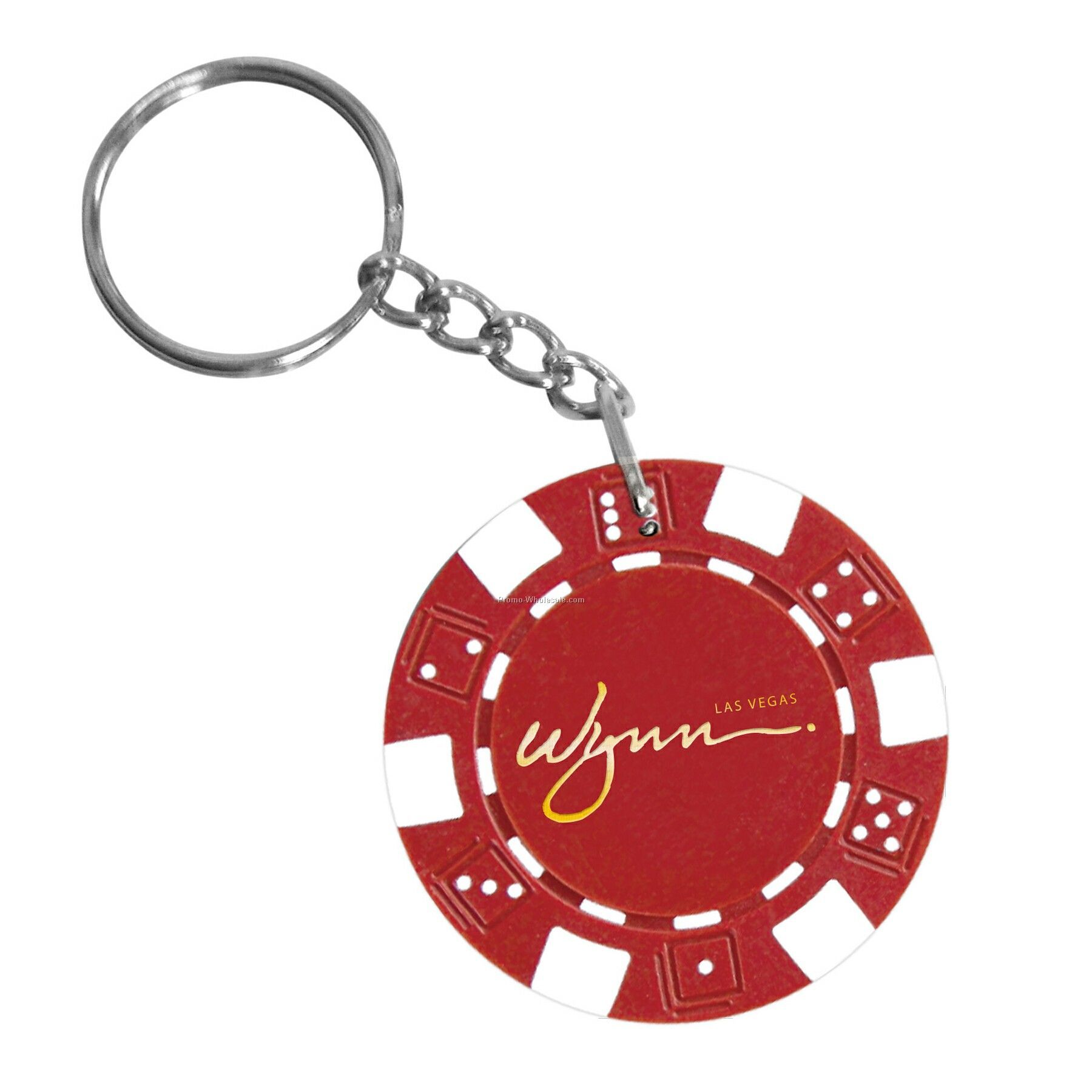 Dice Style Poker Chip Keychain - 1 Side Imprint