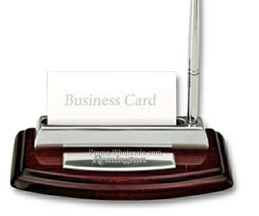 Essentials Quercia IV Business Card Holder/ Pen Stand 6"x3-1/4"
