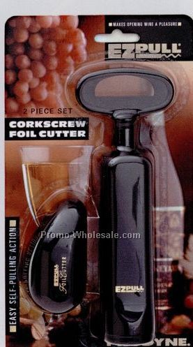Ez Pull 2 Piece Corkscrew & Foil Cutter Set