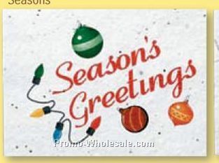 Floral Seed Paper Holiday Card / Blank Inside - Season's Greetings