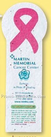 Floral Seed Paper Stock Die Cut Bookmark - Awareness Ribbon