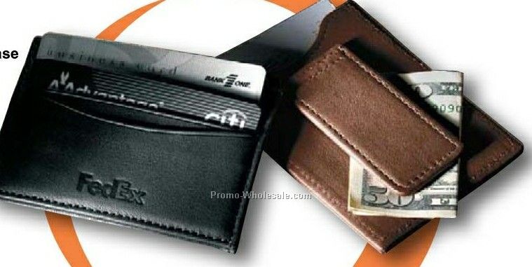 Florentine Napa Leather Magnetic Money Clip/Card Case