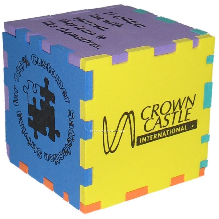 Foam Desktop Puzzle Cube 3" (Mixed Colors)