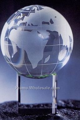 Global W/Meridian & Clear Base (1-3/8"x1-3/8")