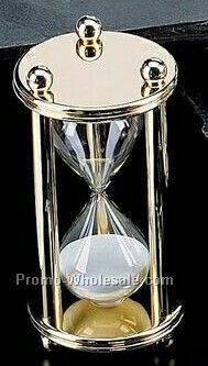 Gold Plated 5 Minute Sand Timer (6")