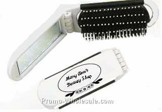 Hair Brush Mirror Combo Size Closed 1-1/4" X 4-1/4"