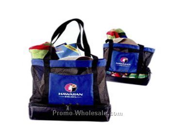 Insulated Cooler Tote With Five Can Capacity And 28" Shoulder Straps.