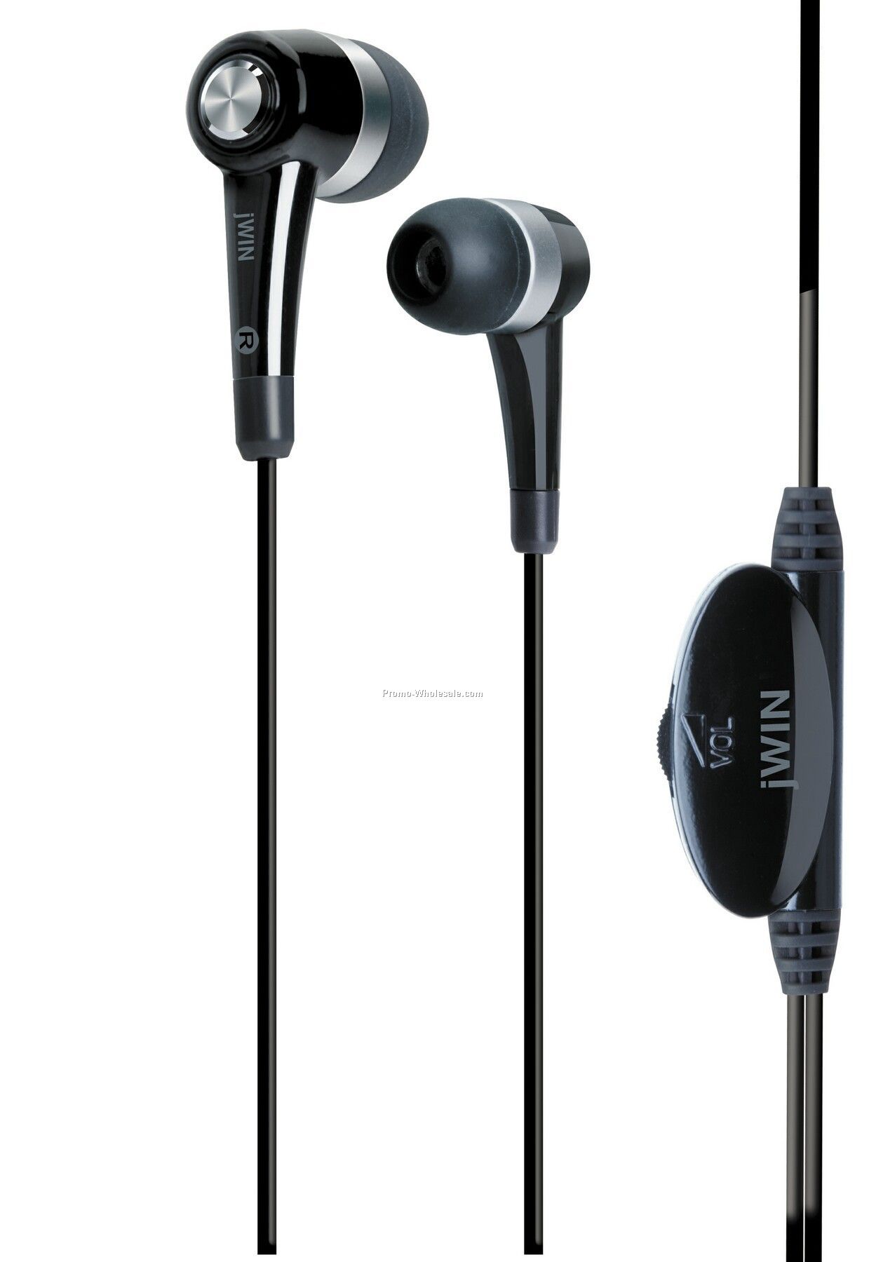 Jwin Stereo In-ear Earphones W/Volume Control - Black