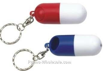 Key Chain W/ Pill Shaped Container