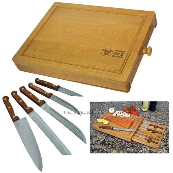 Knife Set W/ Cutting Board (Imprinted)