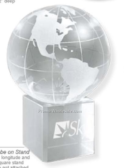 Large Crystal Globe On Stand