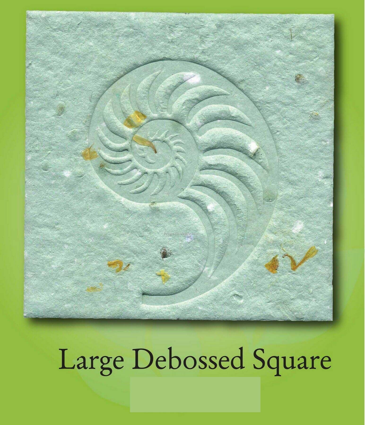 Large Debossed Or Letterpressed Square W/ Embedded Seed