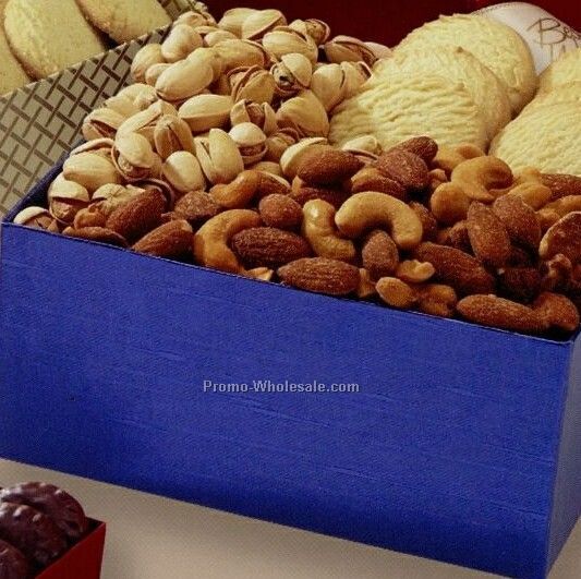 Large Prestige Collection Box W/ Nut Mix, Pistachios & Cookies