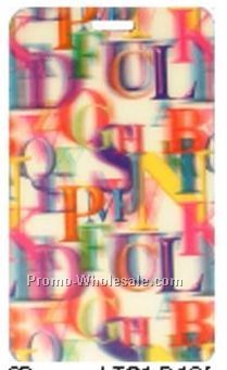 Lenticular Luggage Tags - Stock / 3d Letters / White Background