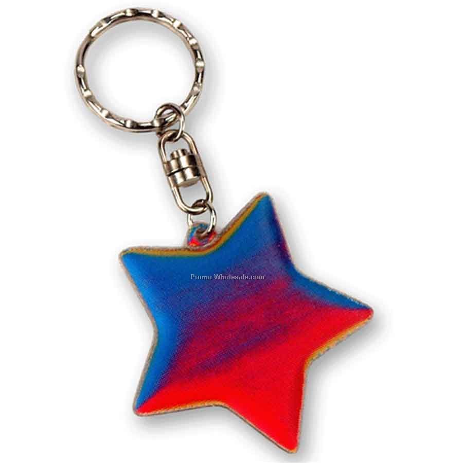 Lenticular Pvc Key Chain - Custom Star Shaped