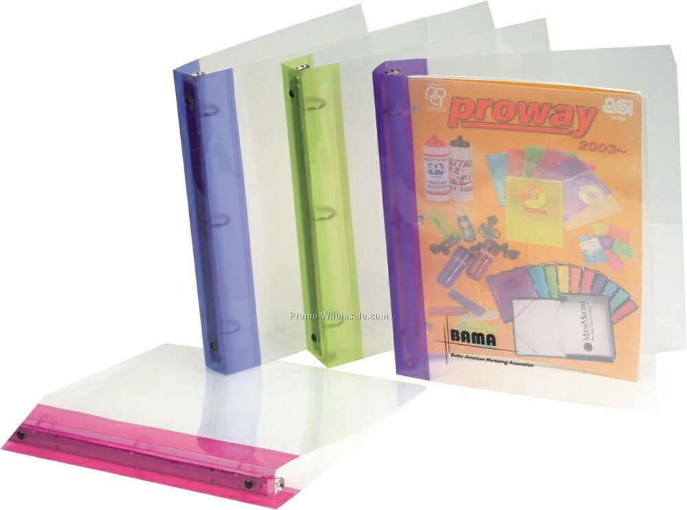 Letter Size Translucent 3 Ring Binder - Two Tone