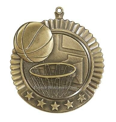 Medal, "basketball" Star - 2-3/4" Dia