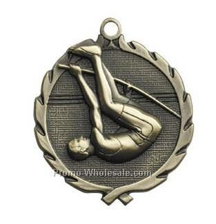 Medal "pole Vault, Male" - 1-3/4" Wreath Edging