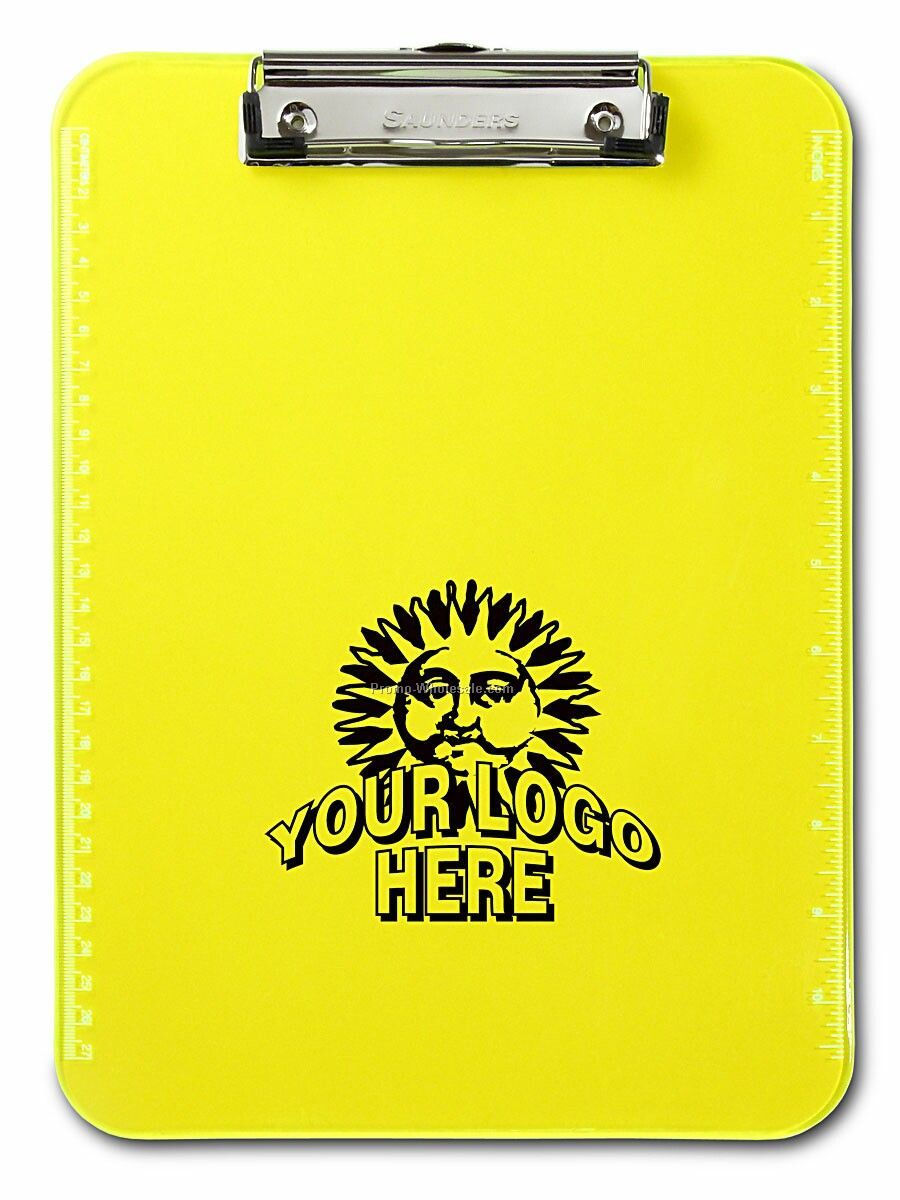 Neon Yellow Plastic Clipboard - Letter Size