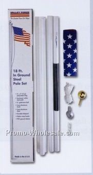 Outdoor Steel Flagpole Set W/ 3'x5' American Flag